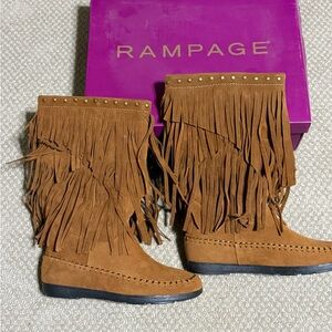 Rampage Tan Fringe Boots